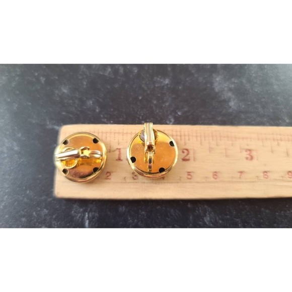 Blue and Gold Clip-on Earrings - Picture 10 of 10